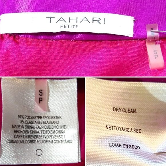 Tahari Petite Color Block Snap Blouse - Picture 7 of 8